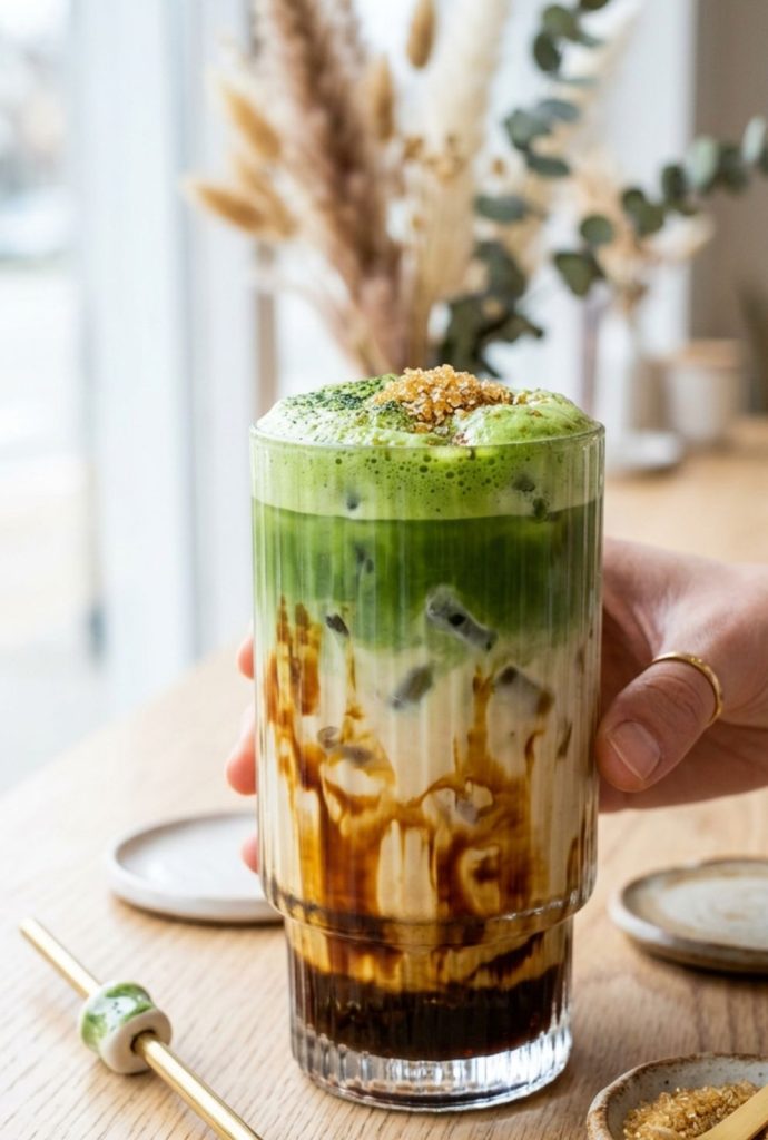 Peach Matcha Latte