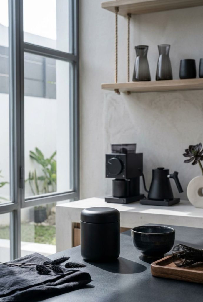 Matte Black Matcha Container