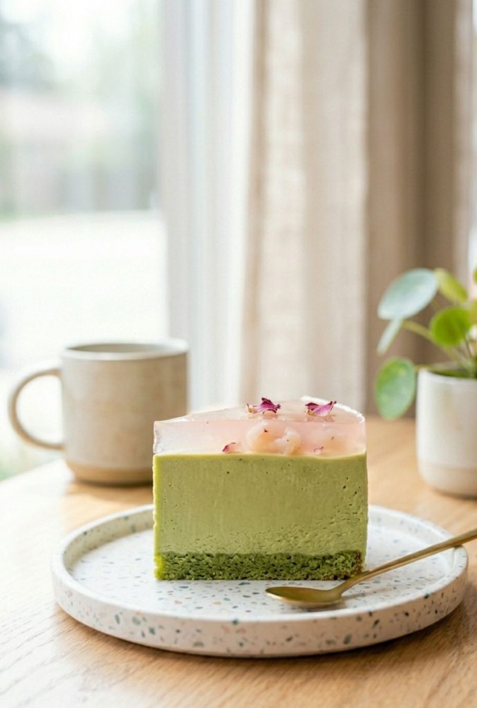 7. Lychee Matcha Cheesecake (Balanced Richness)
