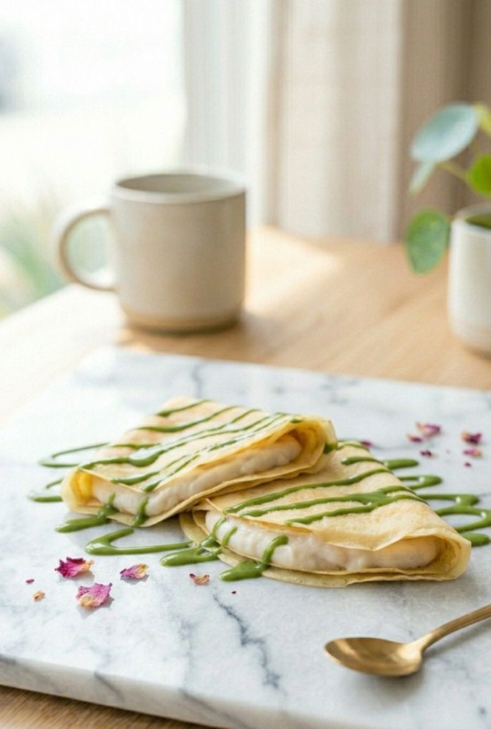18. Lychee Matcha Crepes