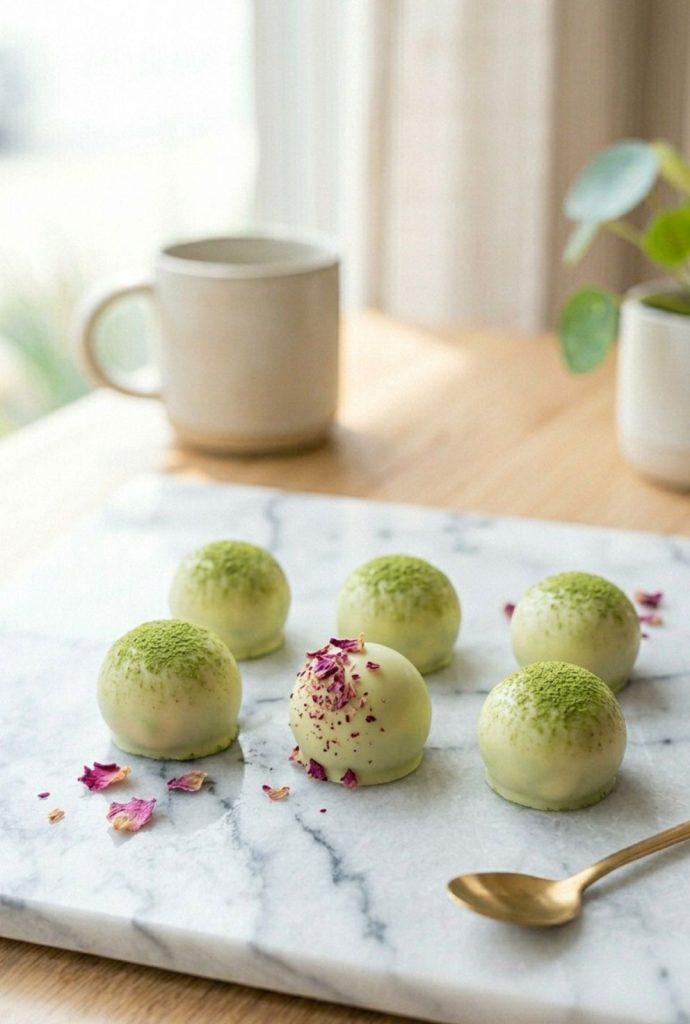 17. Lychee Matcha Truffles