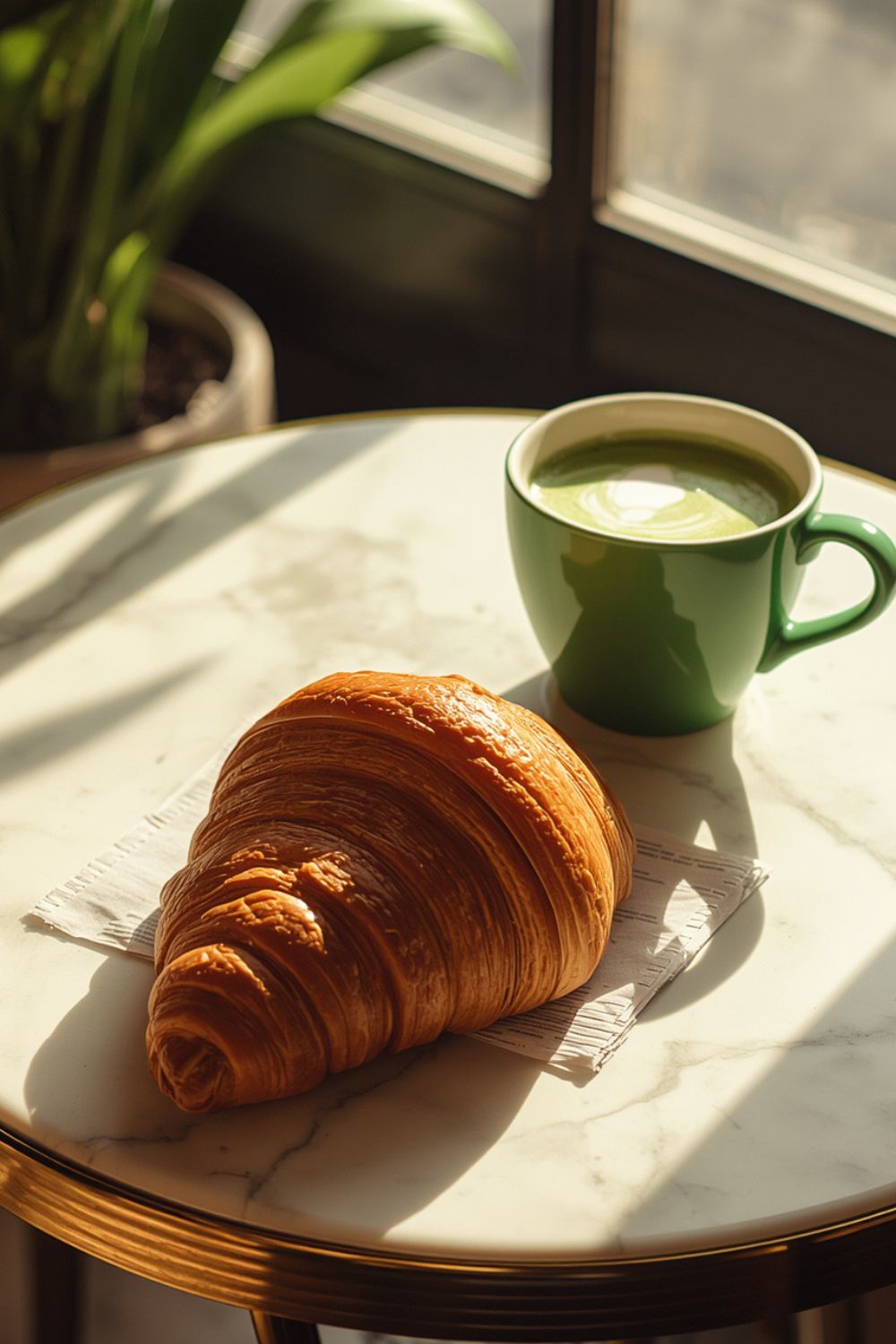 Matcha and Croissant