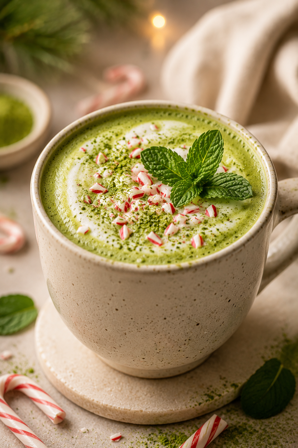 Peppermint Matcha Latte